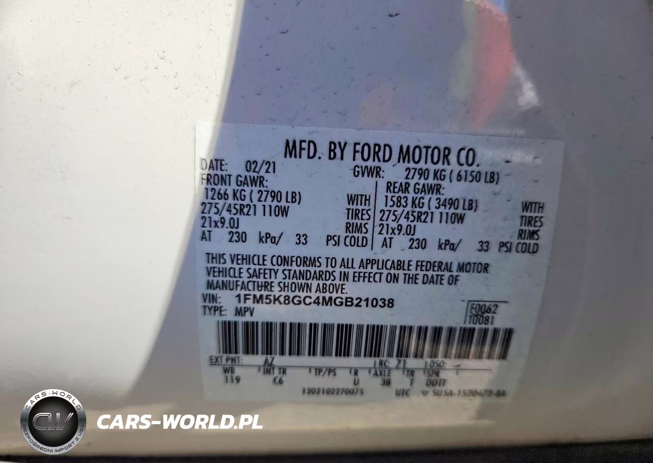 2021 Ford Explorer St VIN:1FM5K8GC4MGB21038 - 13