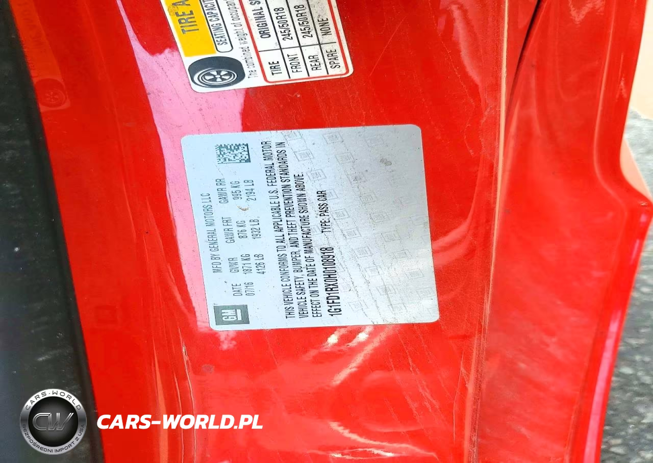 2017 Chevrolet Camaro Lt VIN:1G1FD1RX0H0108918 - 12