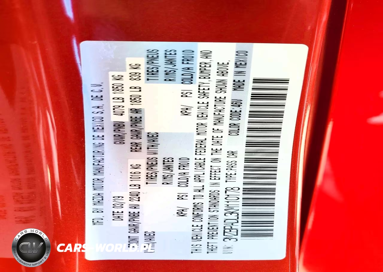 2019 Mazda 3 Preferred VIN:3MZBPADL3KM110178 - 12