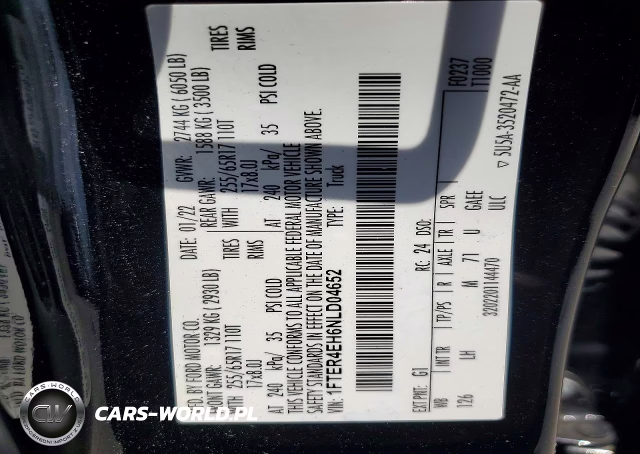 2022 Ford Ranger Xl VIN:1FTER4EH6NLD04652 - 12