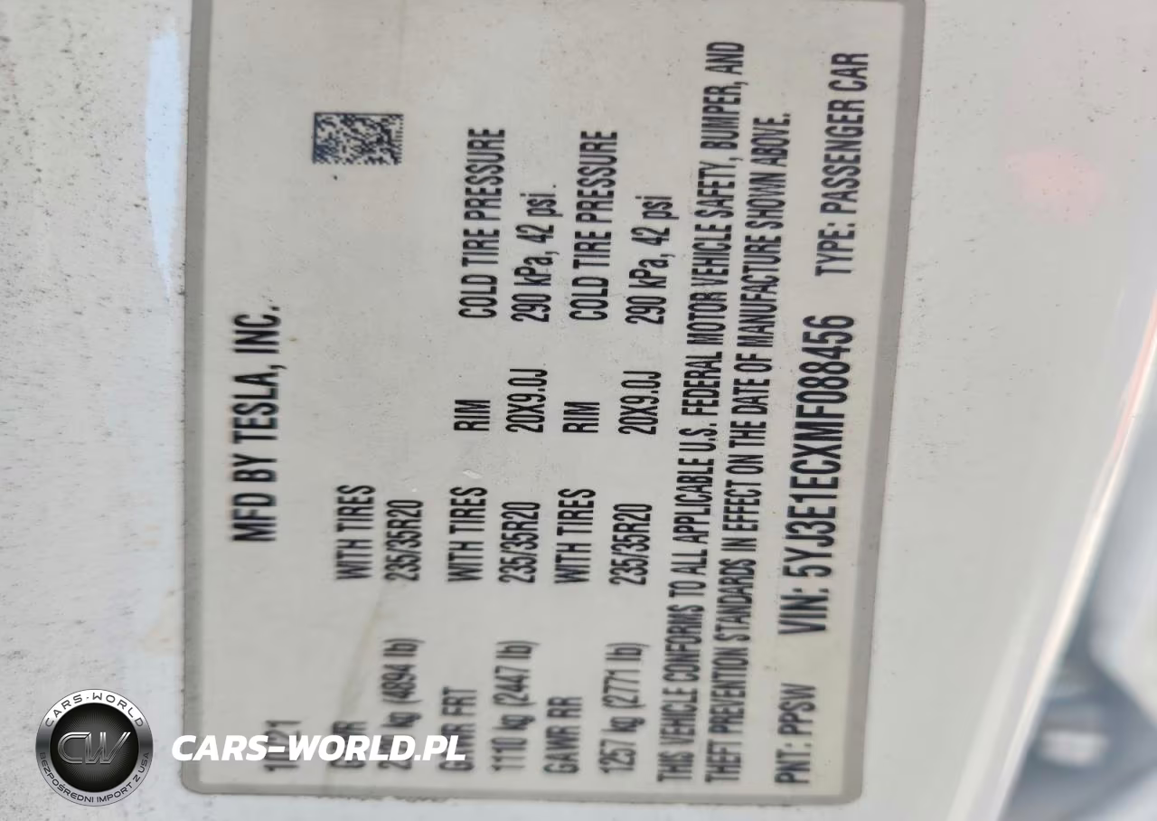2021 Tesla Model 3 VIN:5YJ3E1ECXMF088456 - 12