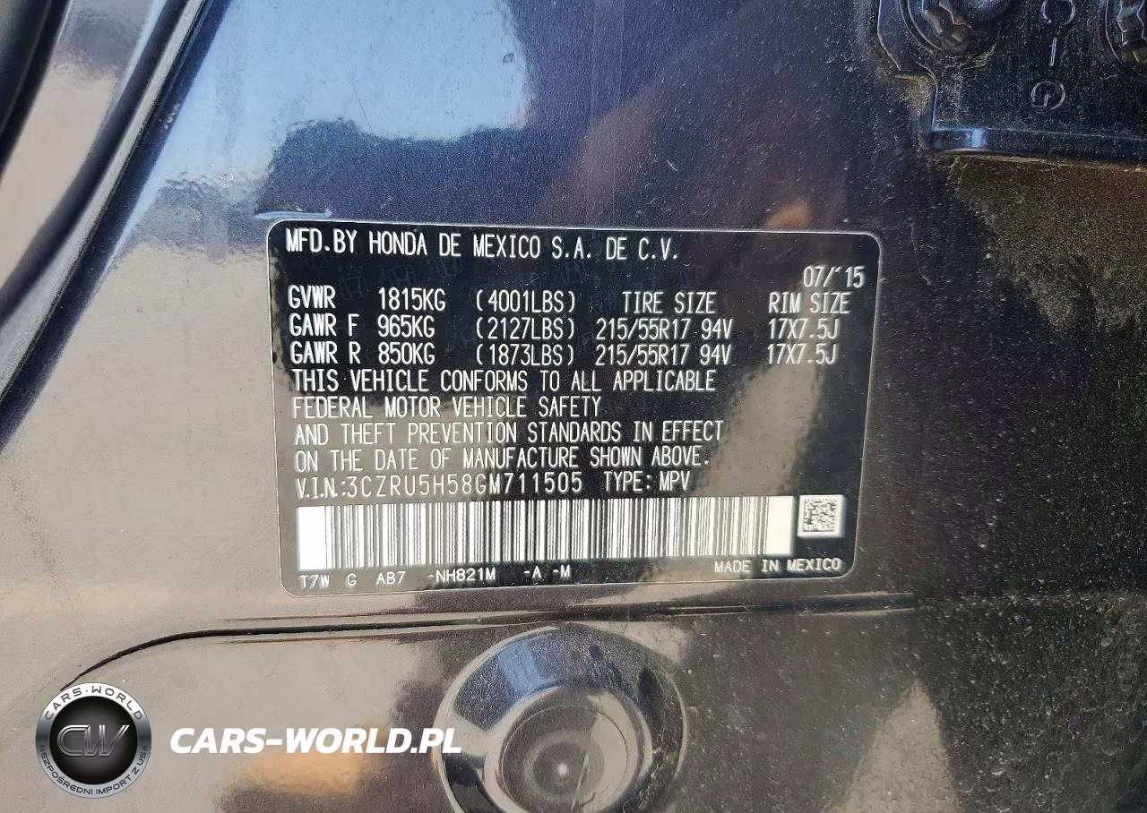 2016 Honda Hr-V Ex VIN:3CZRU5H58GM711505 - 13