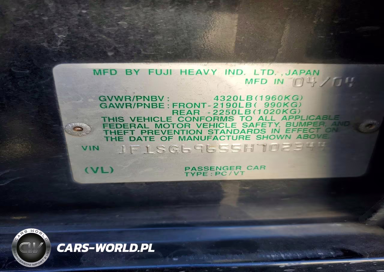 2004 Subaru Forester Sports 2.5Xt VIN:JF1SG69655H702344 - 13