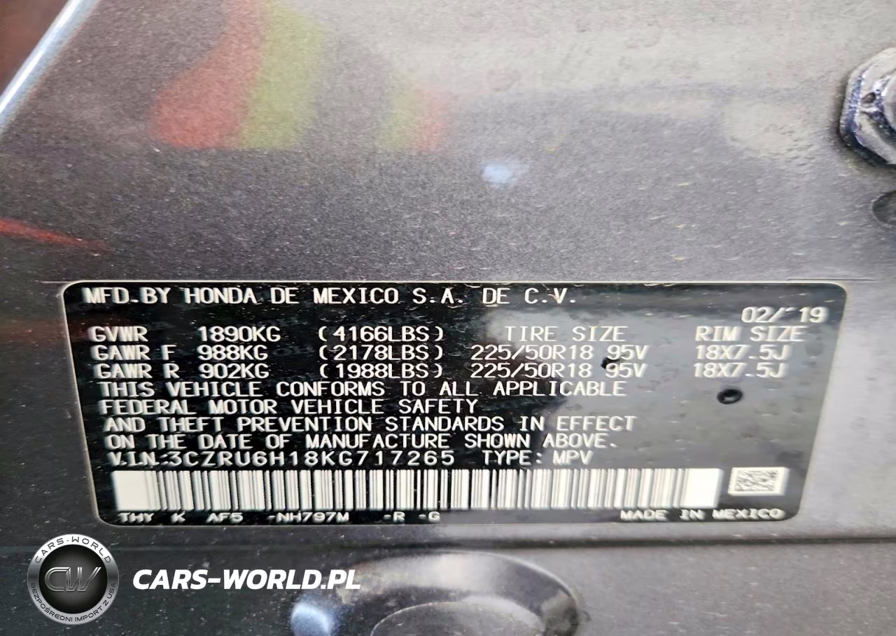 2019 Honda Hr-V Sport VIN:3CZRU6H18KG717265 - 12