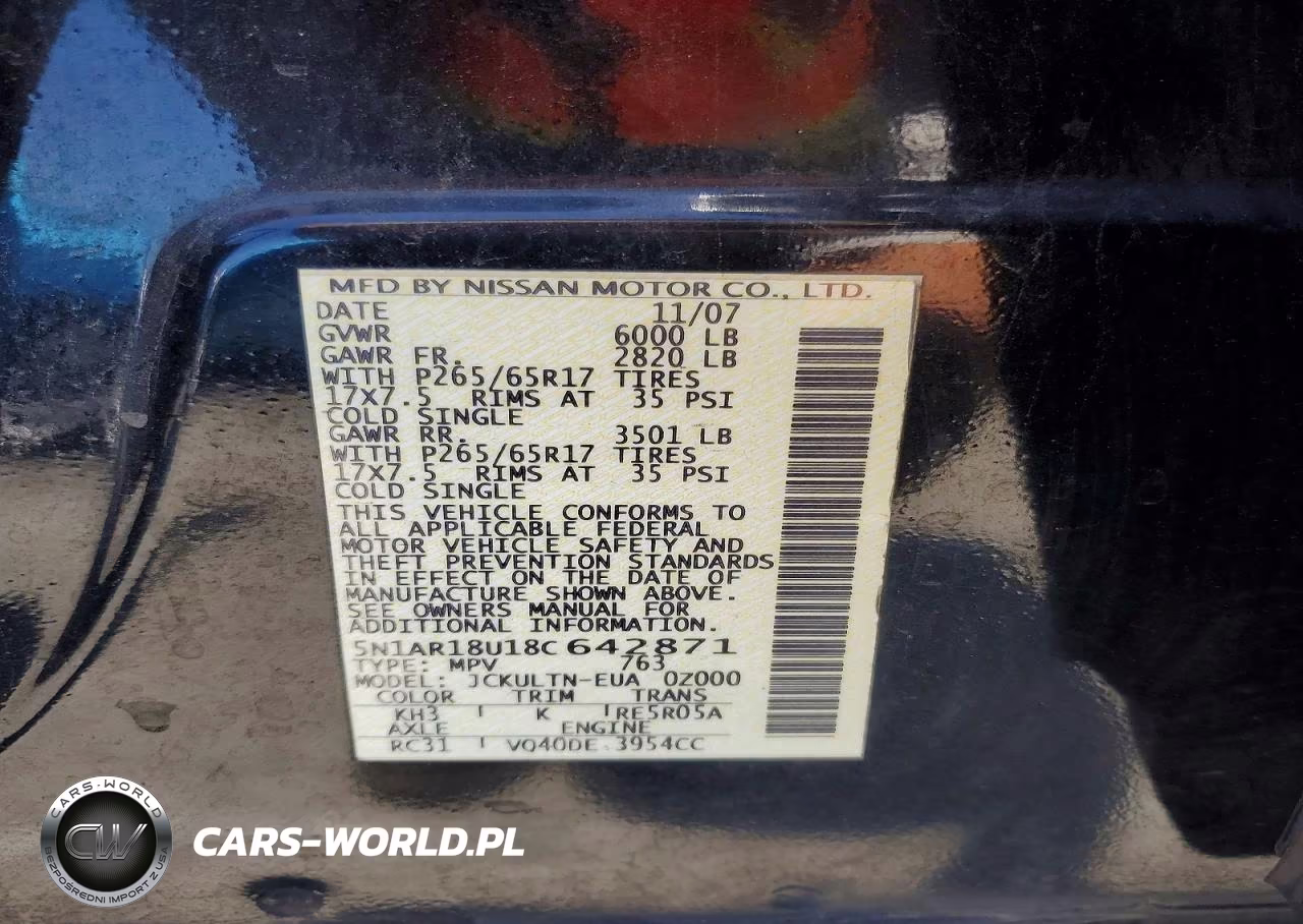 2008 Nissan Pathfinder S VIN:5N1AR18U18C642871 - 12