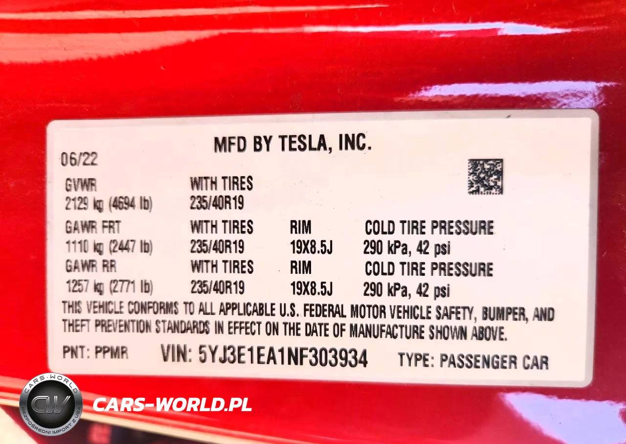 2022 Tesla Model 3 VIN:5YJ3E1EA1NF303934 - 12