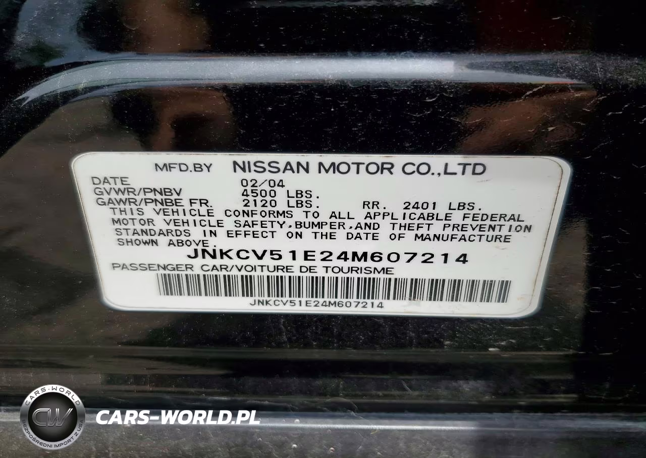 2004 Infiniti G35 Base VIN:JNKCV51E24M607214 - 12