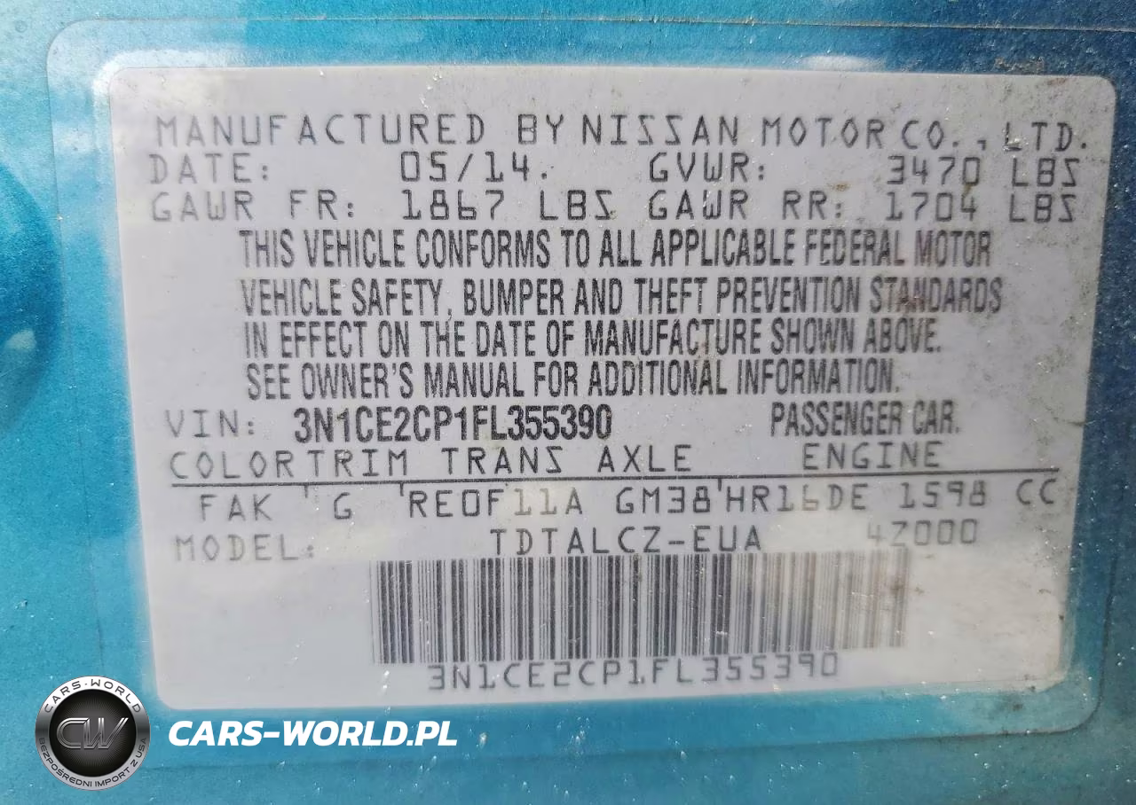 2015 Nissan Versa Note S Plus VIN:3N1CE2CP1FL355390 - 13