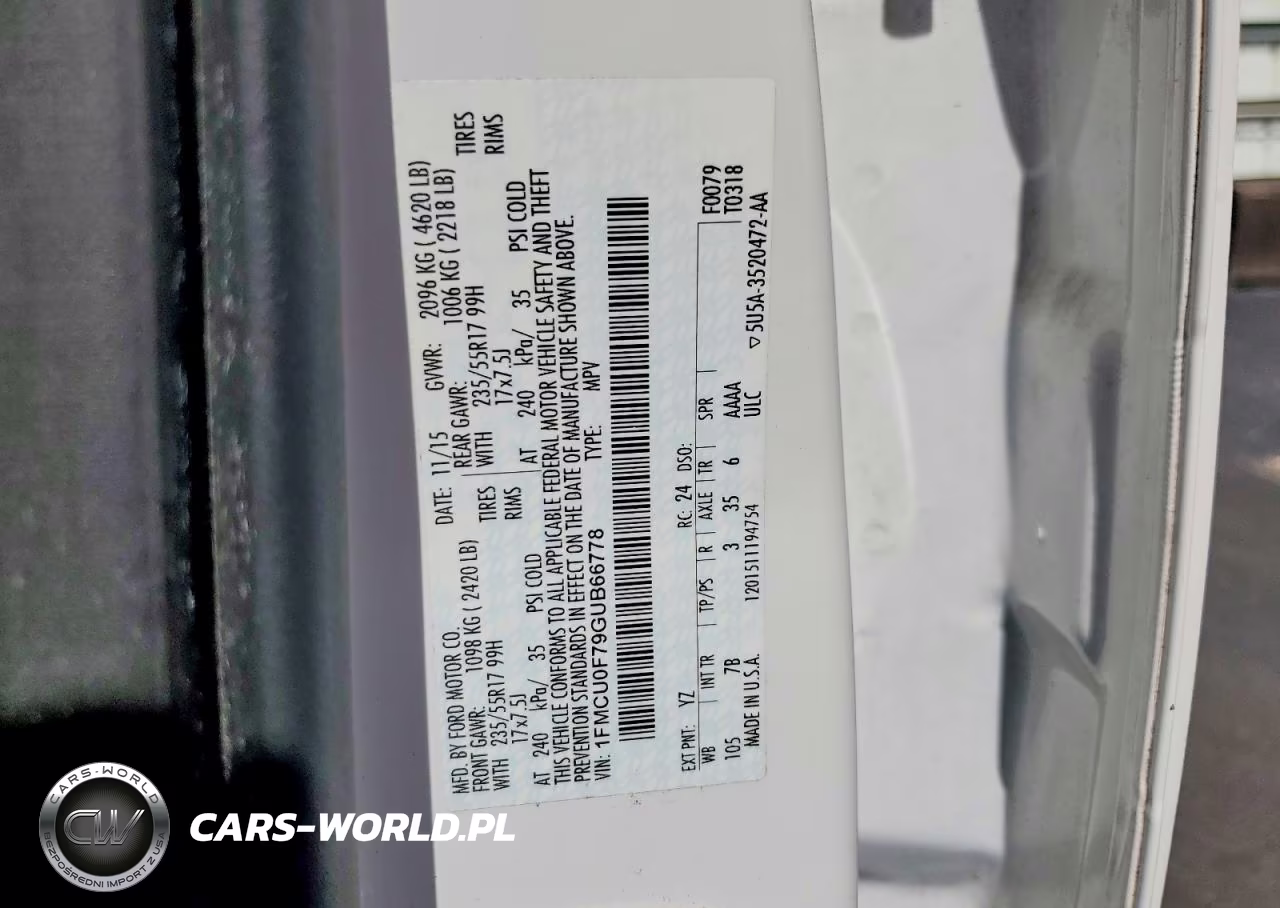 2016 Ford Escape S VIN:1FMCU0F79GUB66778 - 14