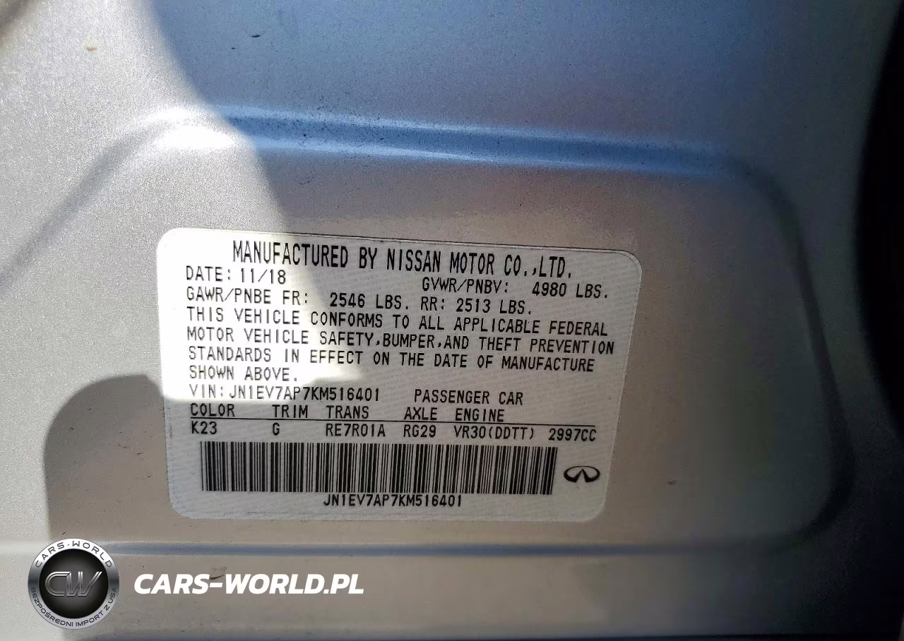 2019 Infiniti Q50 3.0T Sport VIN:JN1EV7AP7KM516401 - 13