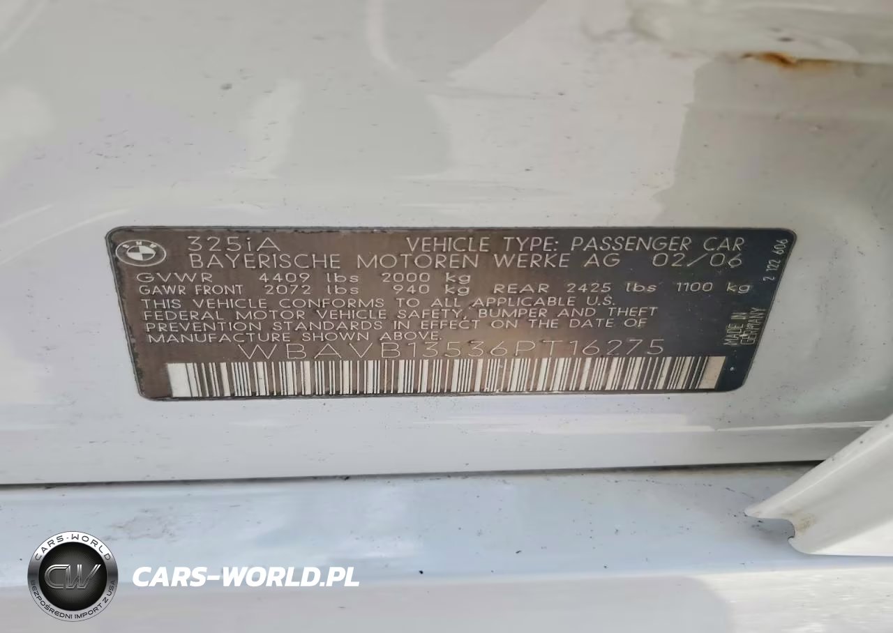 2006 BMW 325 I VIN:WBAVB13536PT16275 - 12