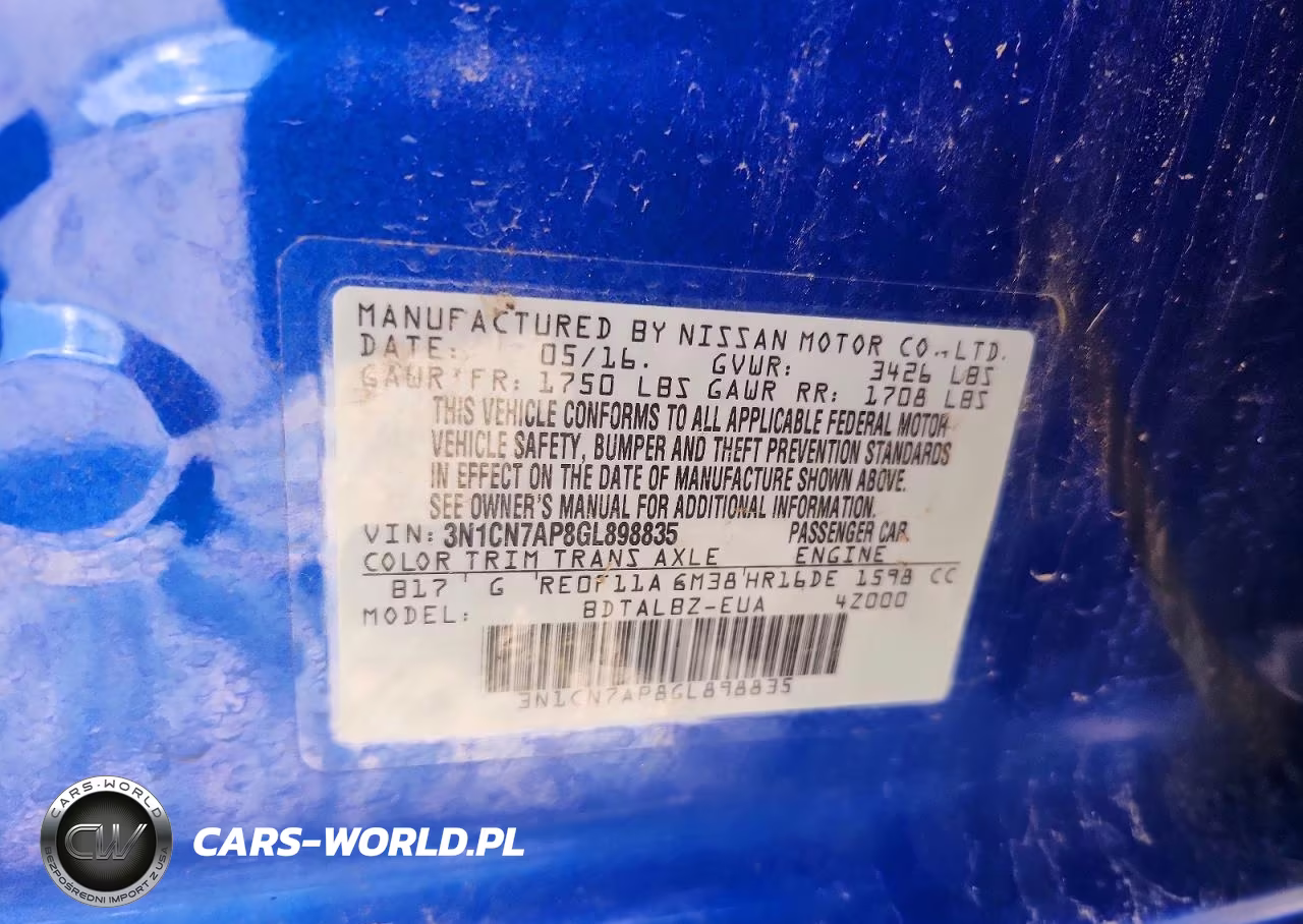 2016 Nissan Versa 1.6 Sv VIN:3N1CN7AP8GL898835 - 13