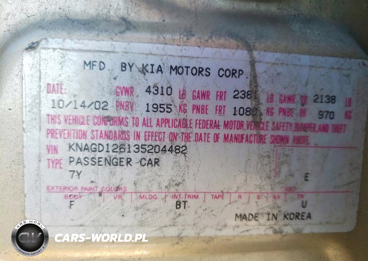 2003 Kia Optima Lx VIN:KNAGD126135204482 - 12