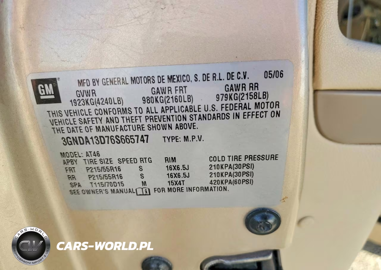 2006 Chevrolet Hhr Ls VIN:3GNDA13D76S665747 - 12