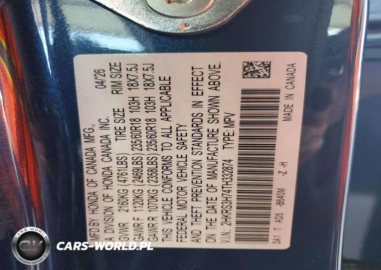 2026 Honda Cr-V Exl VIN:2HKRS3H74TH332874 - 13