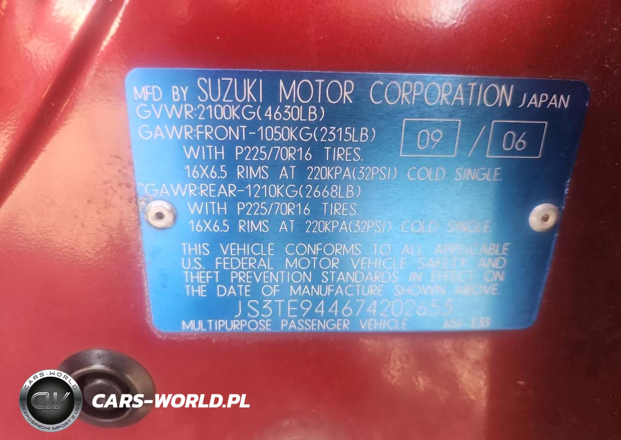 2007 Suzuki Grand Vitara Xsport VIN:JS3TE944674202653 - 13