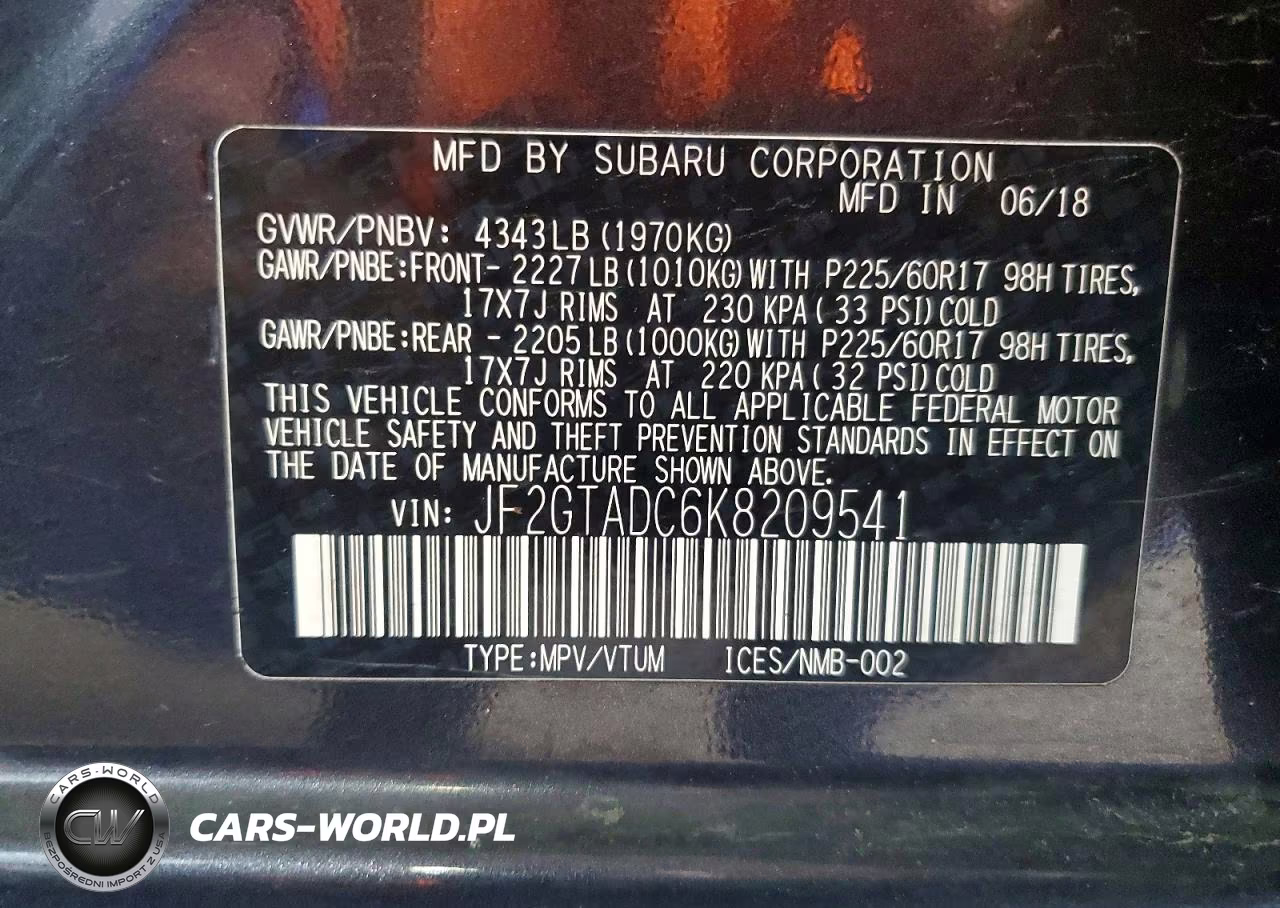 2019 Subaru Crosstrek Premium VIN:JF2GTADC6K8209541 - 13