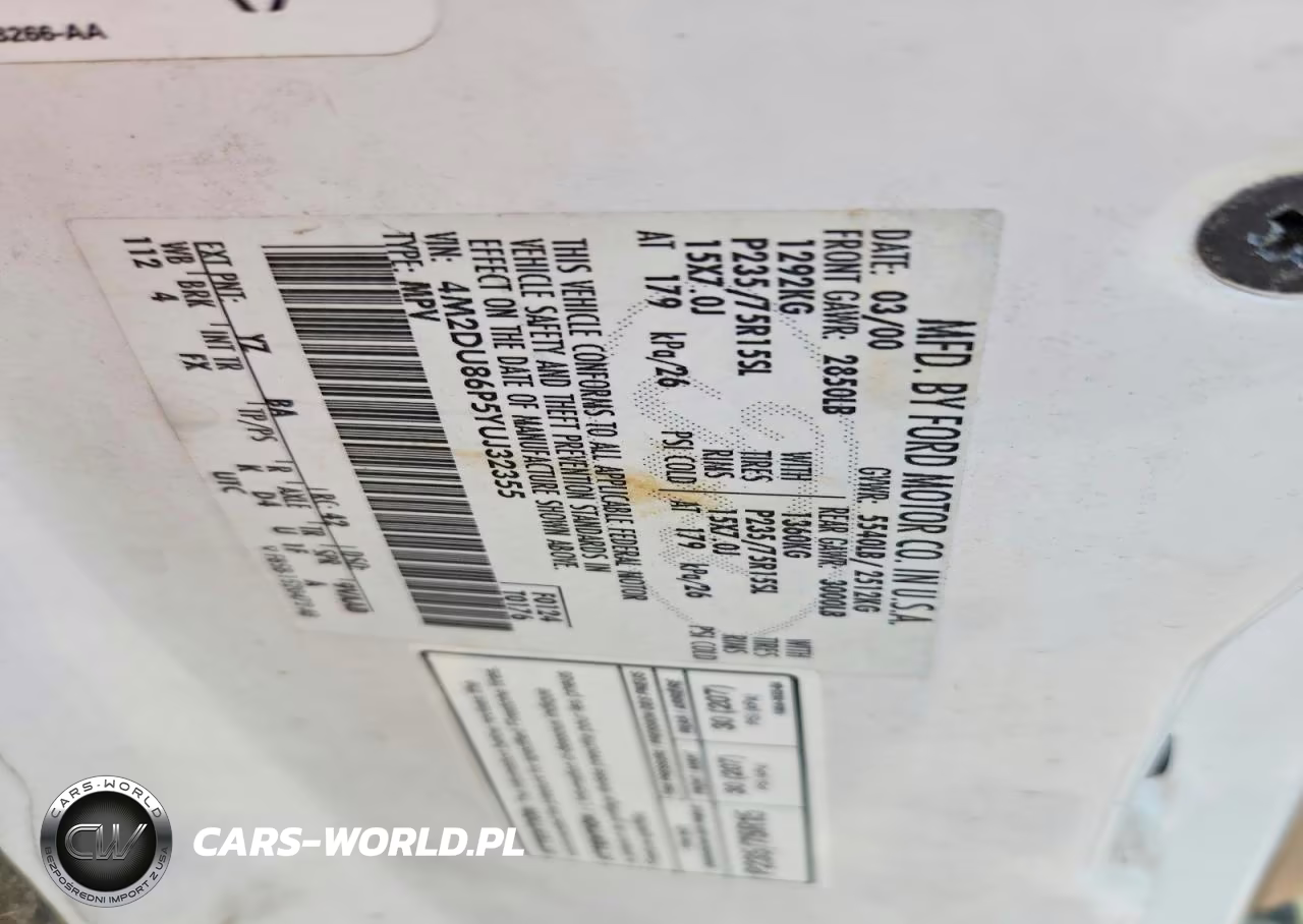 2000 Mercury Mountaineer VIN:4M2DU86P5YUJ32355 - 13