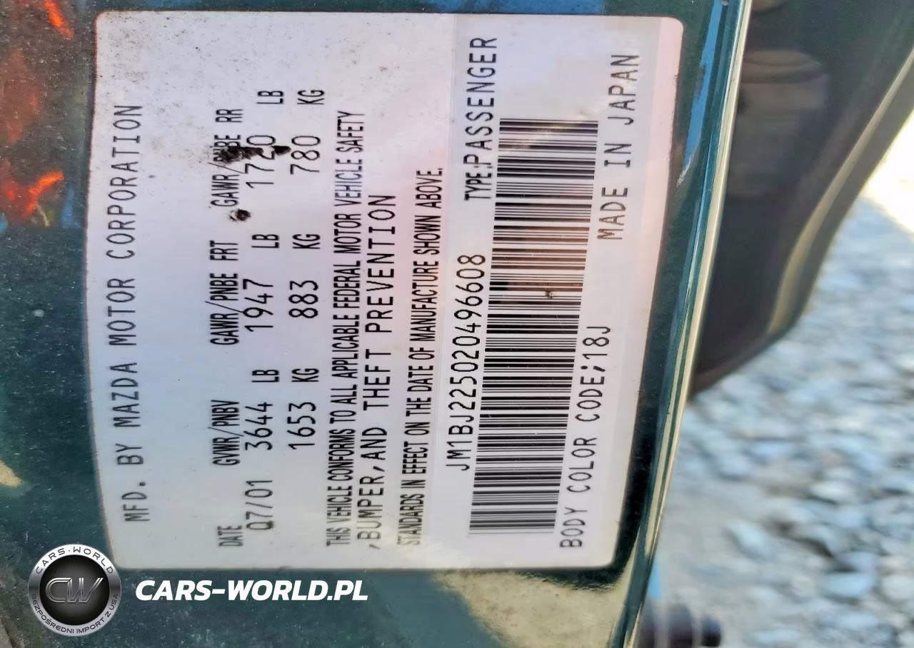 2002 Mazda Protege Dx VIN:JM1BJ225020496608 - 13