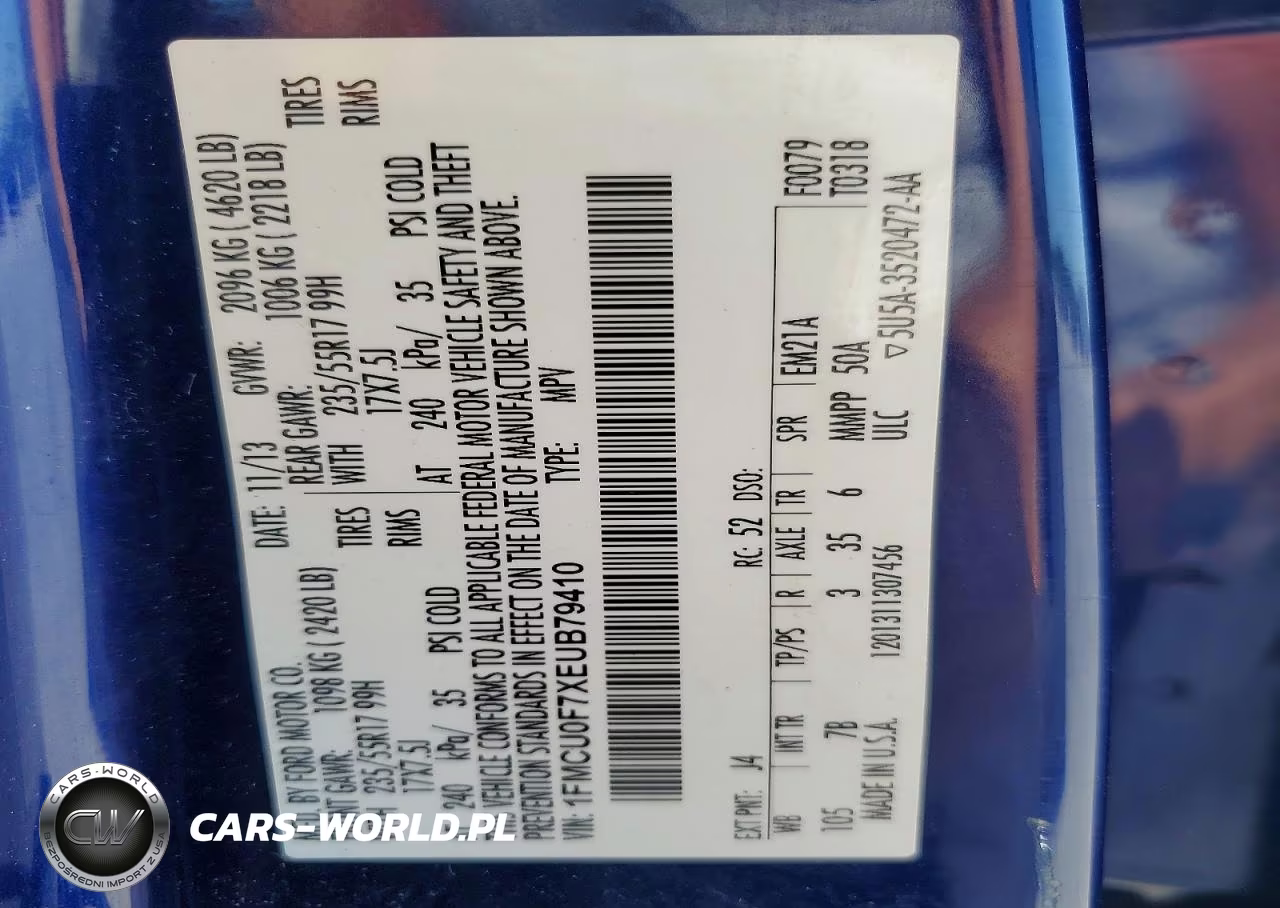 2014 Ford Escape S VIN:1FMCU0F7XEUB79410 - 13