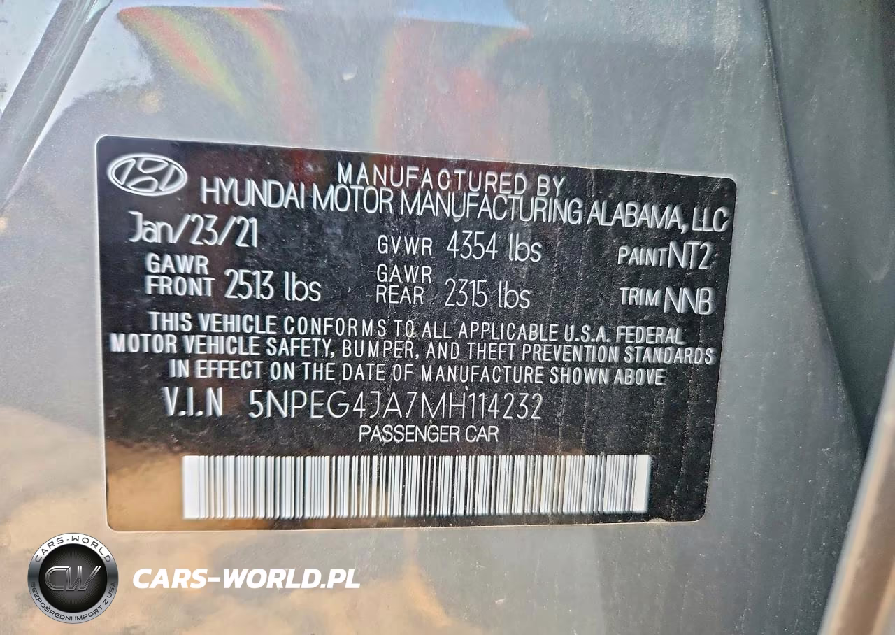 2021 Hyundai Sonata Se VIN:5NPEG4JA7MH114232 - 12