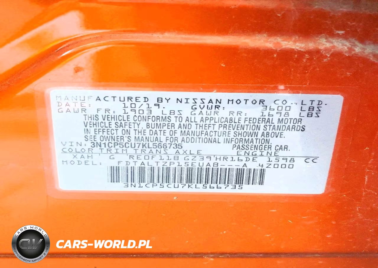 2019 Nissan Kicks Sr VIN:3N1CP5CU7KL566735 - 13