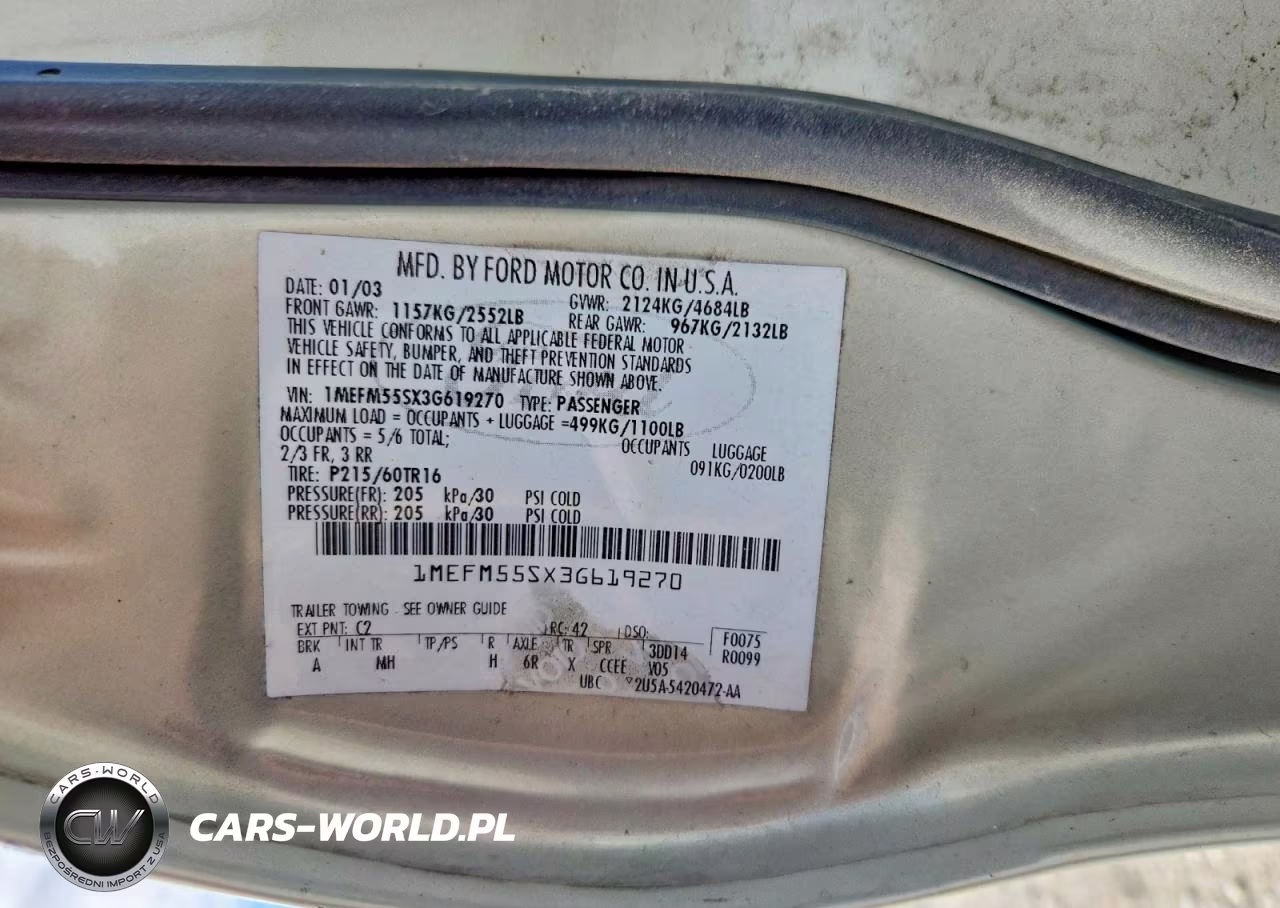 2003 Mercury Sable Ls Premium VIN:1MEFM55SX3G619270 - 12