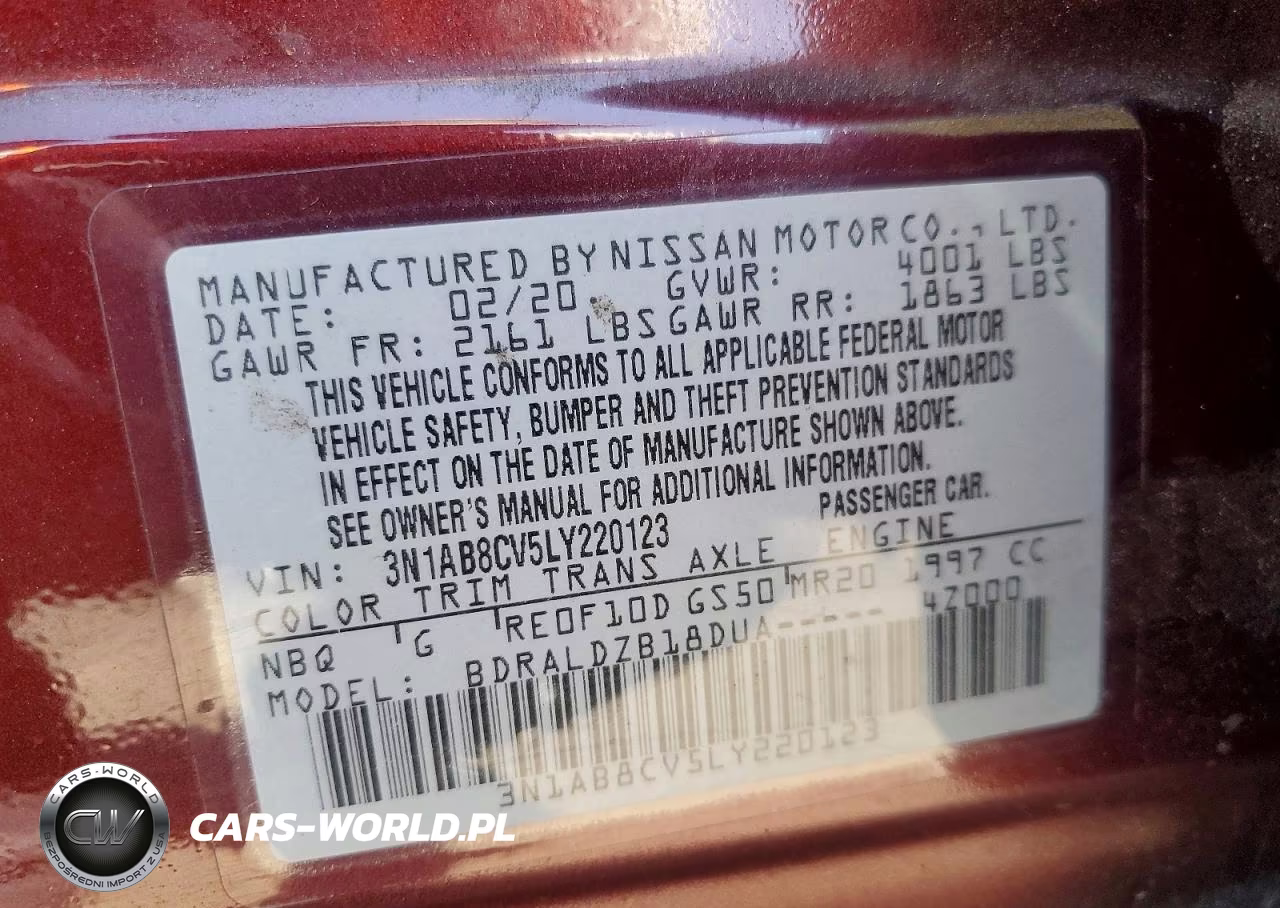 2020 Nissan Sentra VIN:3N1AB8CV5LY220123 - 23