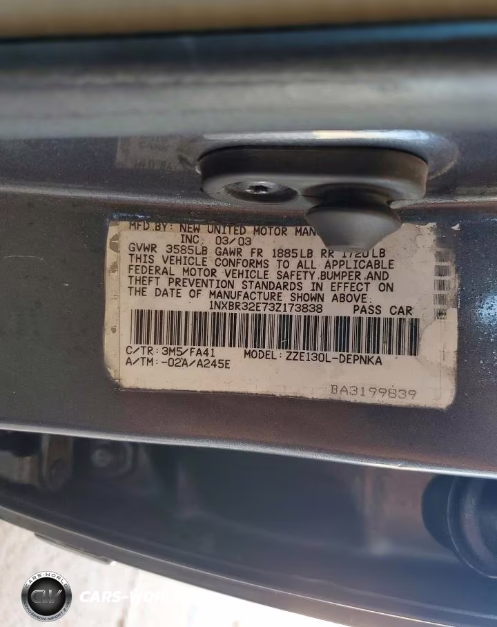 2003 TOYOTA COROLLA CE VIN:1NXBR32E73Z173838 - 13