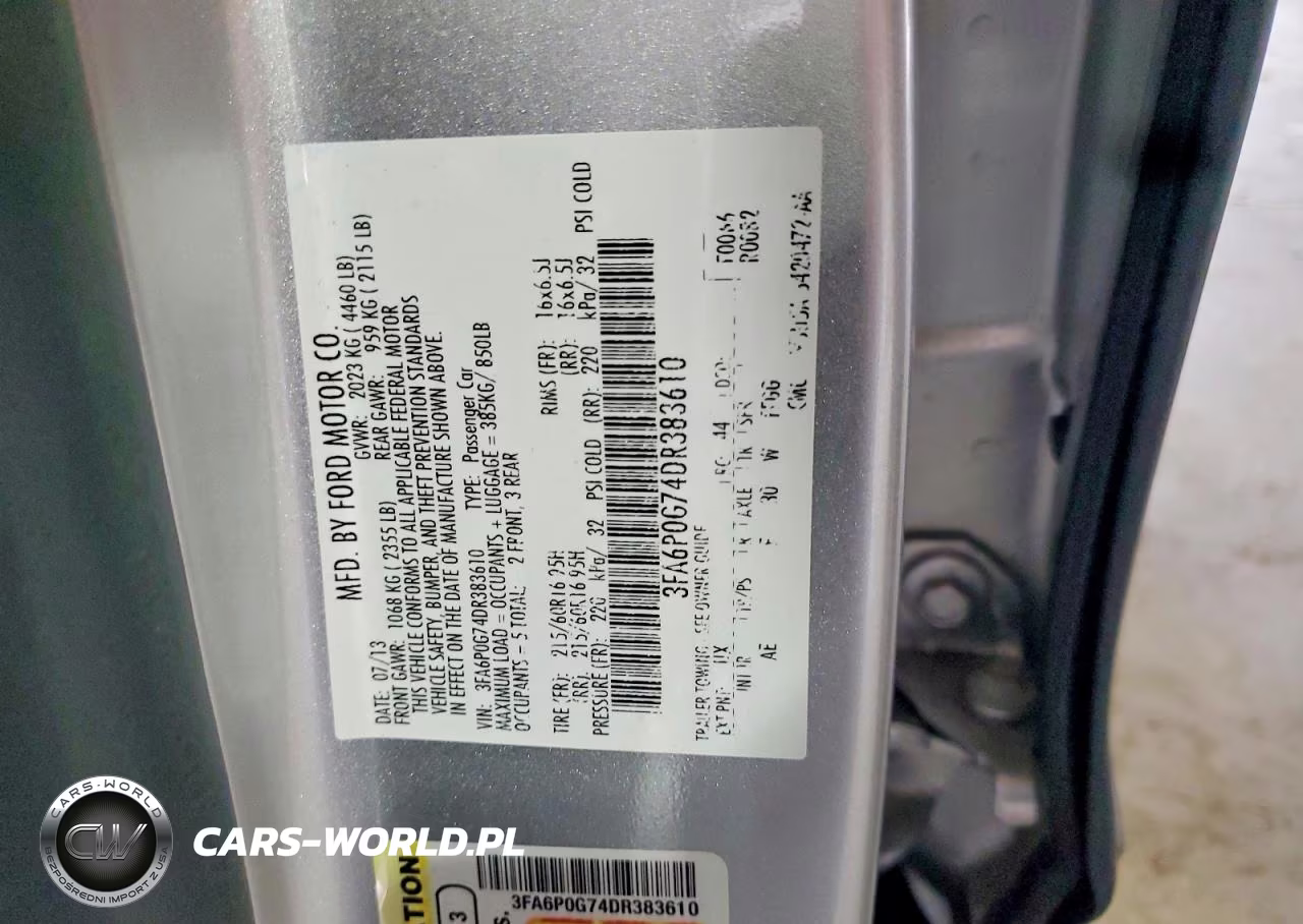 2013 Ford Fusion S VIN:3FA6P0G74DR383610 - 12