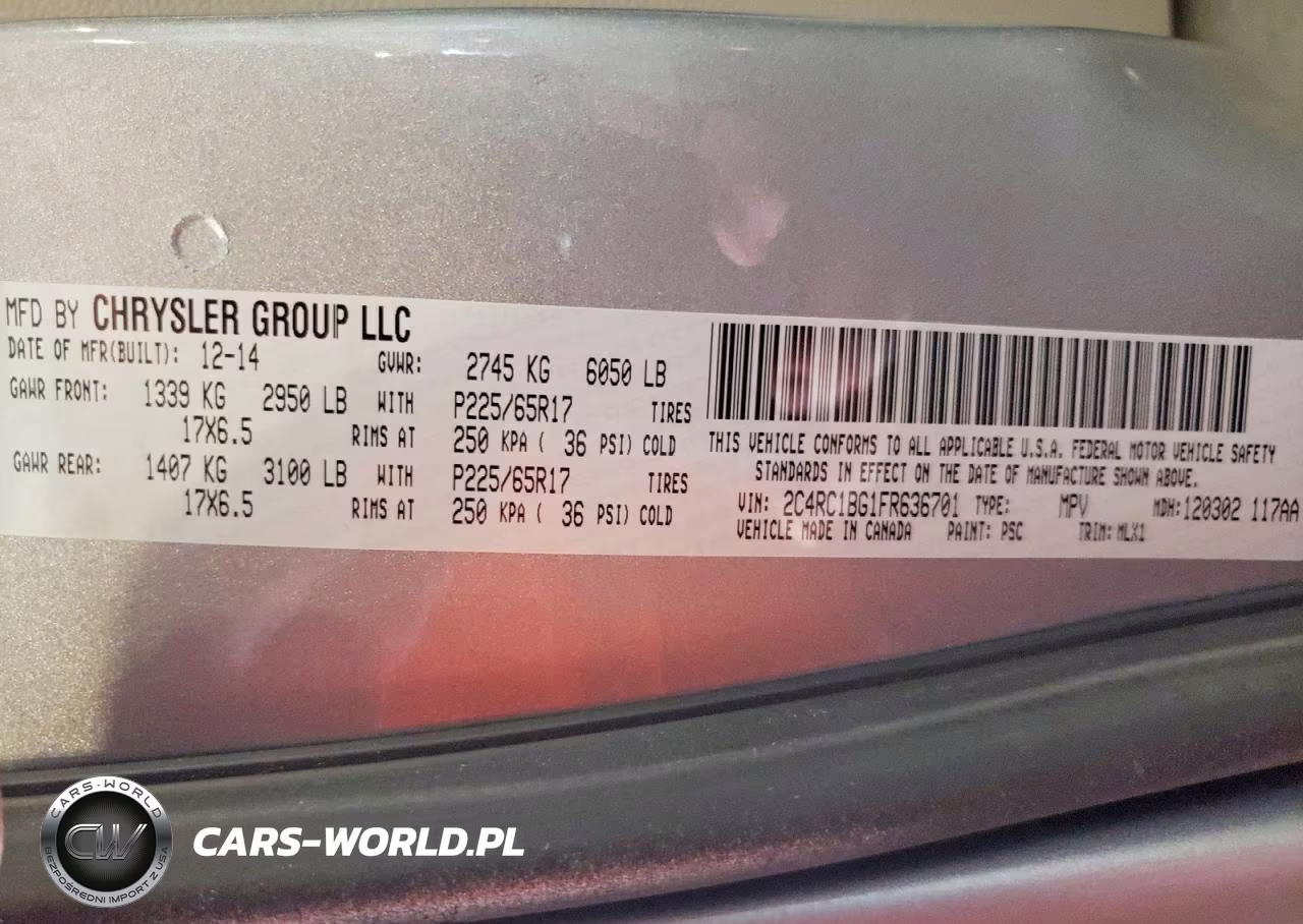 2015 Chrysler Town & Country Touring VIN:2C4RC1BG1FR636701 - 13
