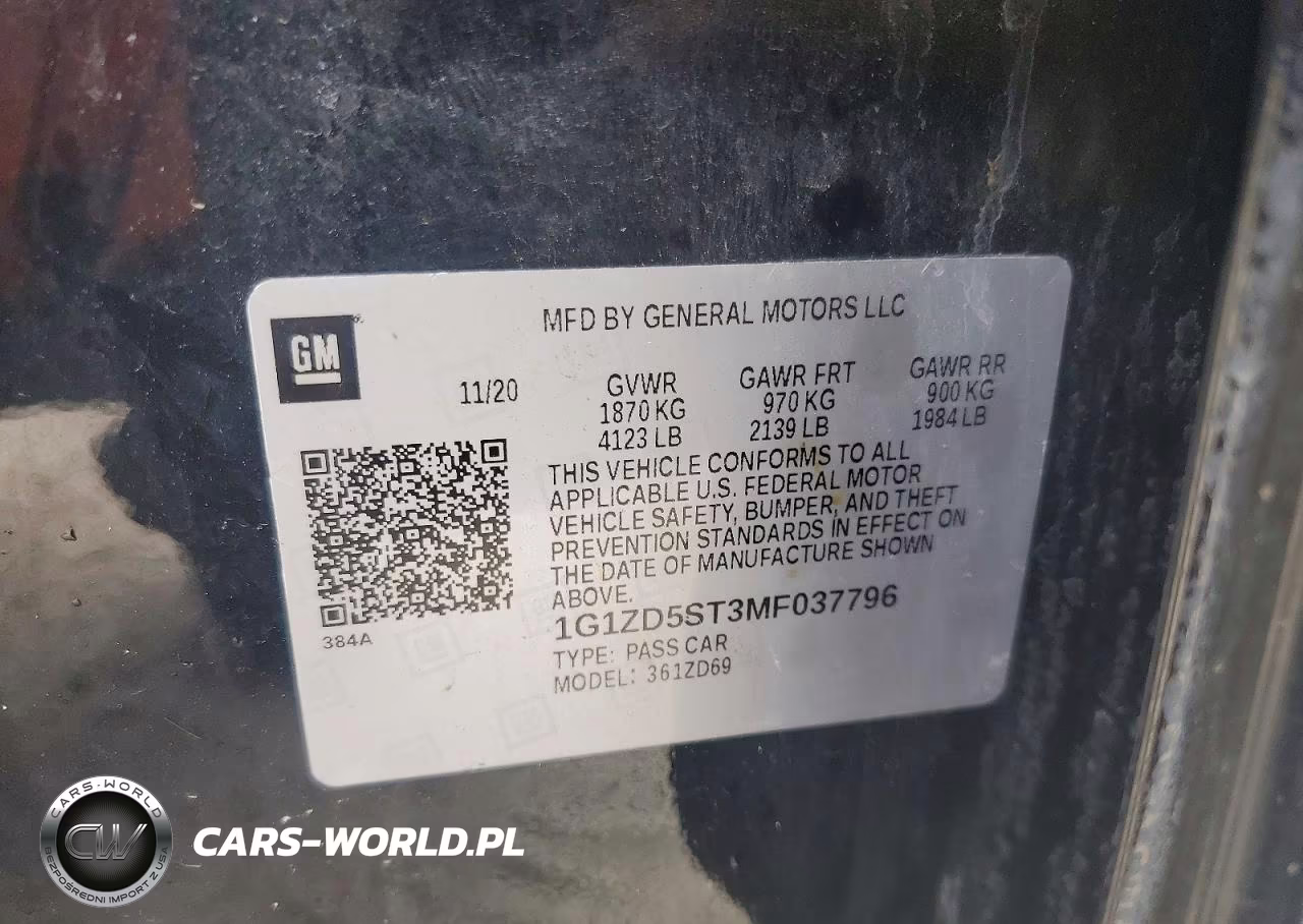 2021 Chevrolet Malibu Lt VIN:1G1ZD5ST3MF037796 - 12