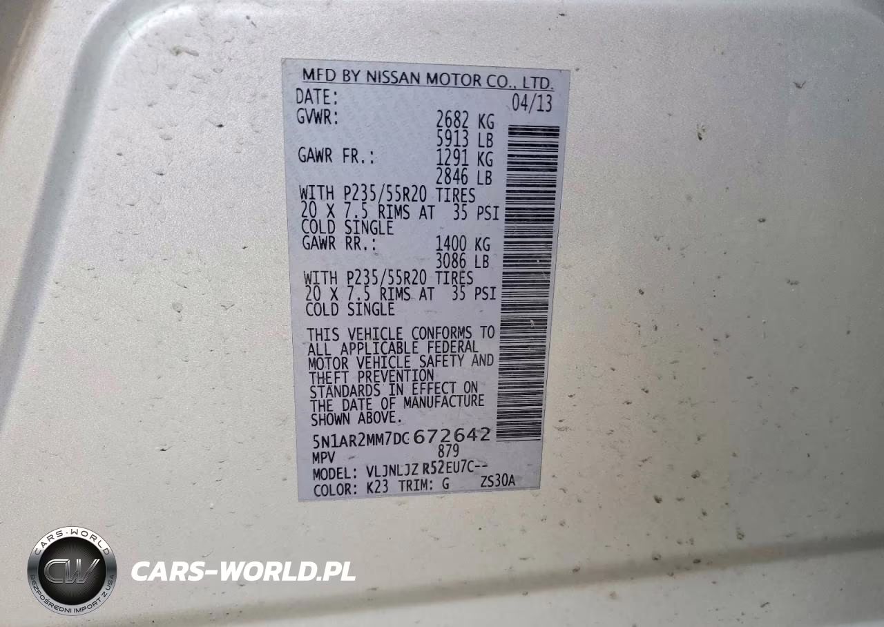 2013 Nissan Pathfinder S VIN:5N1AR2MM7DC672642 - 12