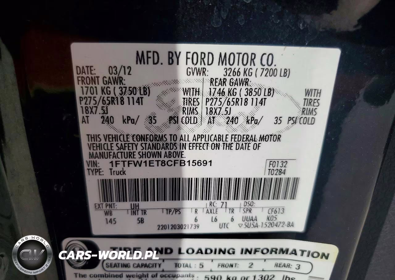 2012 Ford F150 Supercrew VIN:1FTFW1ET8CFB15691 - 13