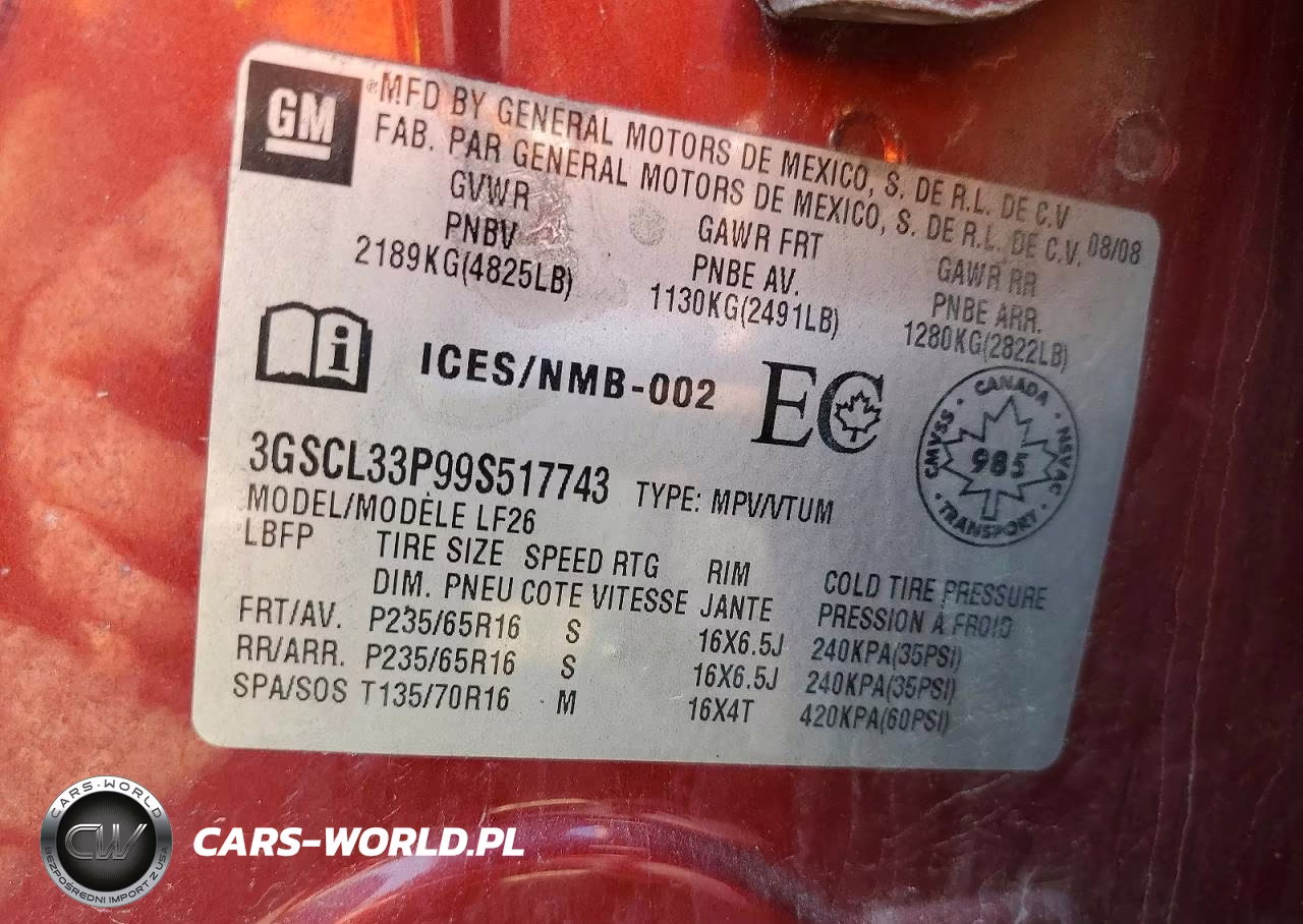 2009 Saturn Vue Xe VIN:3GSCL33P99S517743 - 14