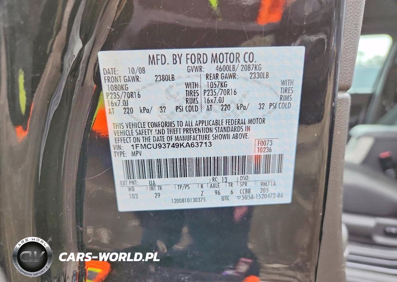 2009 Ford Escape Xlt VIN:1FMCU93749KA63713 - 13