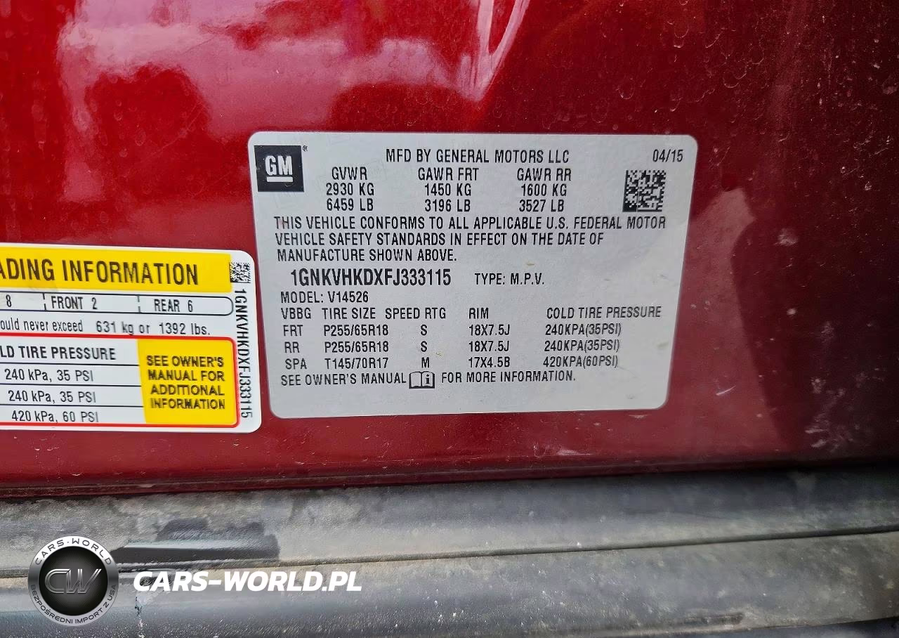 2015 Chevrolet Traverse Lt VIN:1GNKVHKDXFJ333115 - 13