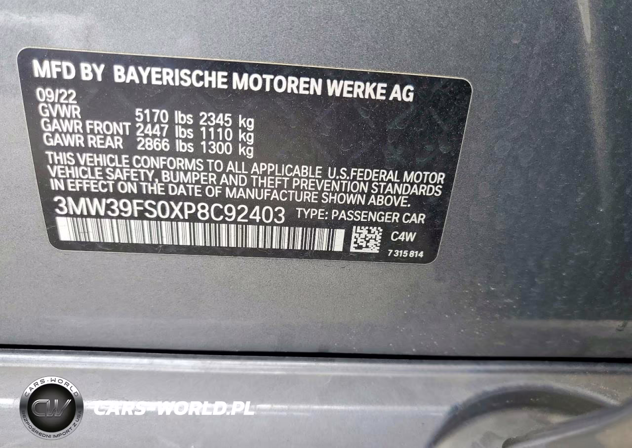 2023 BMW 330Xe VIN:3MW39FS0XP8C92403 - 12
