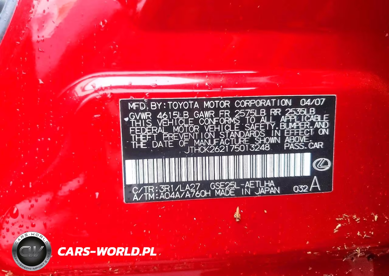 2007 Lexus Is 250 VIN:JTHCK262175013248 - 12