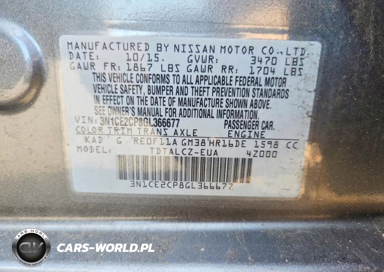2016 Nissan Versa Note S Plus VIN:3N1CE2CP8GL366677 - 12