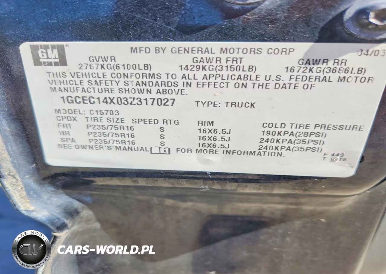 2003 Chevrolet Silverado C1500 VIN:1GCEC14X03Z317027 - 13