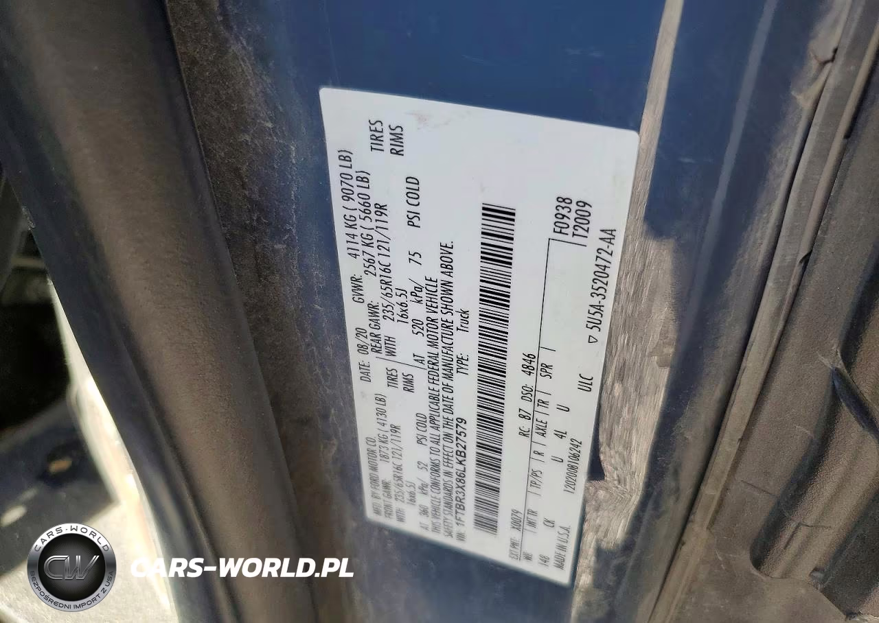2020 Ford Transit T-250 VIN:1FTBR3X86LKB27579 - 13