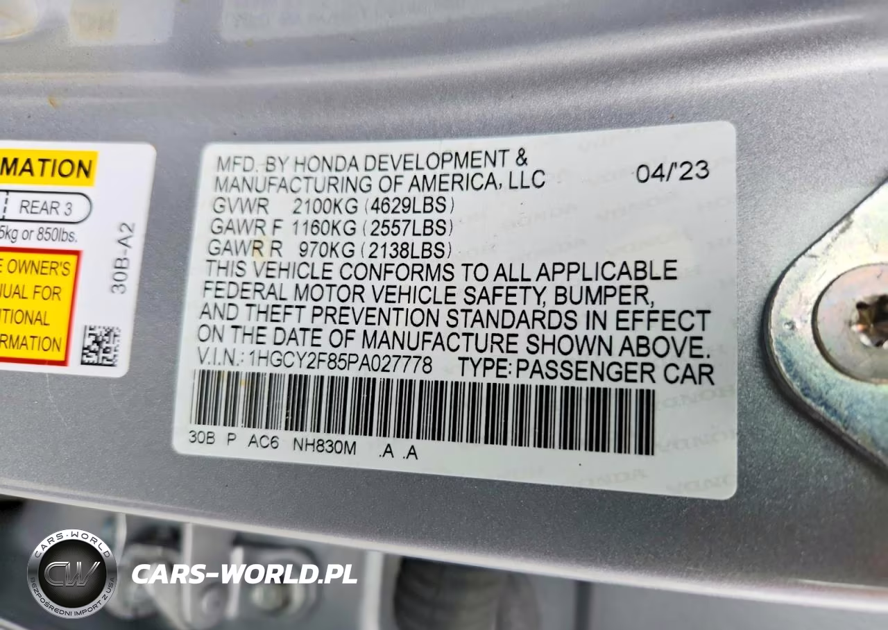 2023 Honda Accord Touring Hybrid VIN:1HGCY2F85PA027778 - 12