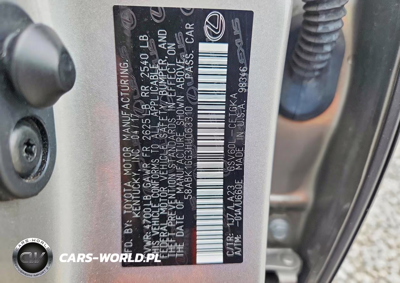 2017 Lexus Es 350 VIN:58ABK1GG3HU063310 - 12