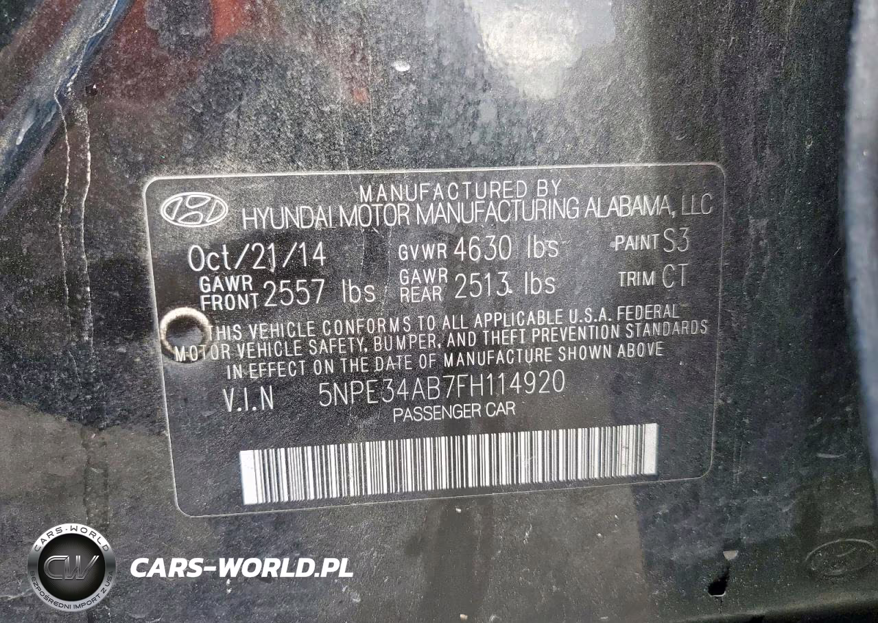 2015 Hyundai Sonata Limited 2.0T VIN:5NPE34AB7FH114920 - 12