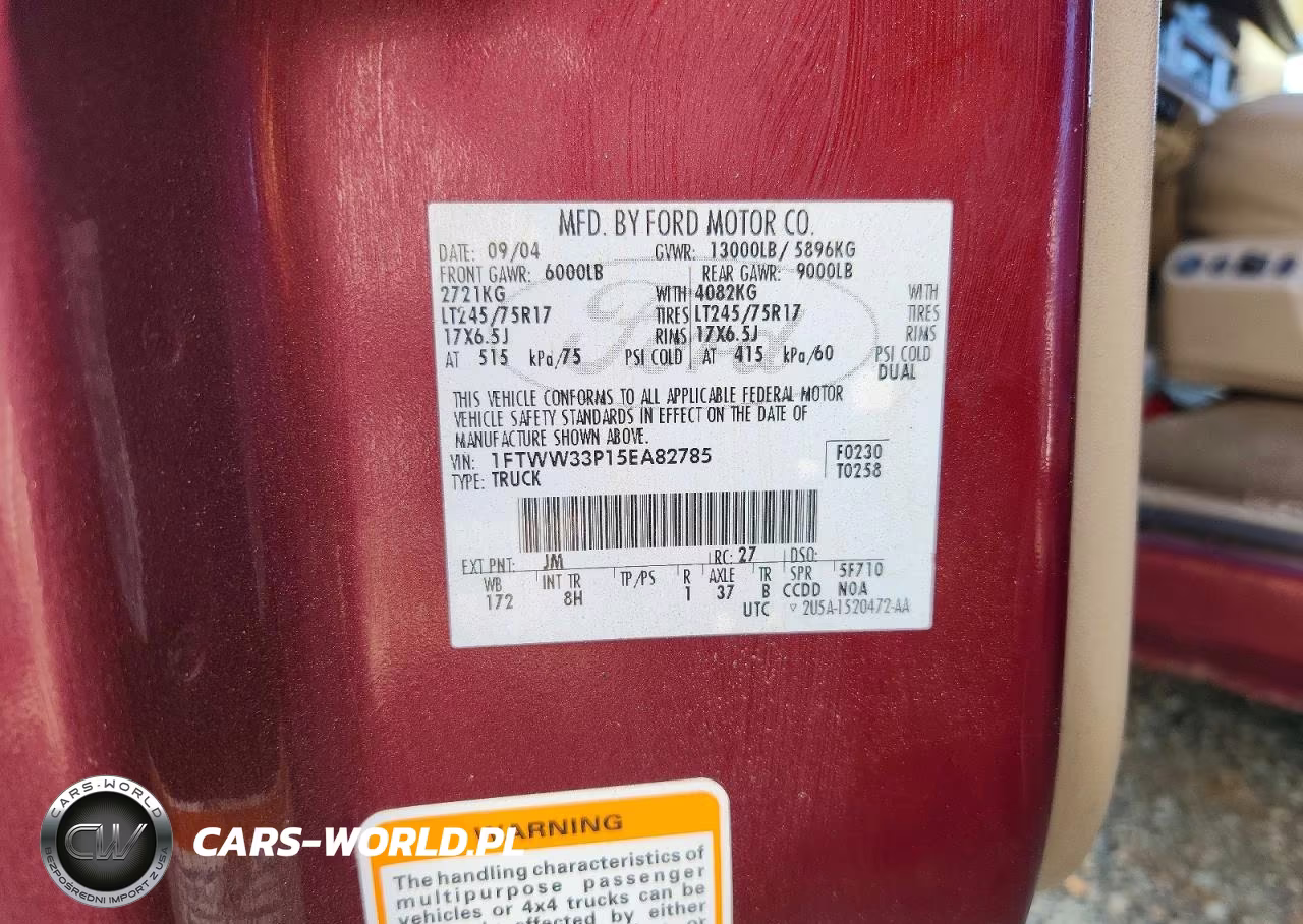 2005 Ford F350 Super Duty VIN:1FTWW33P15EA82785 - 13