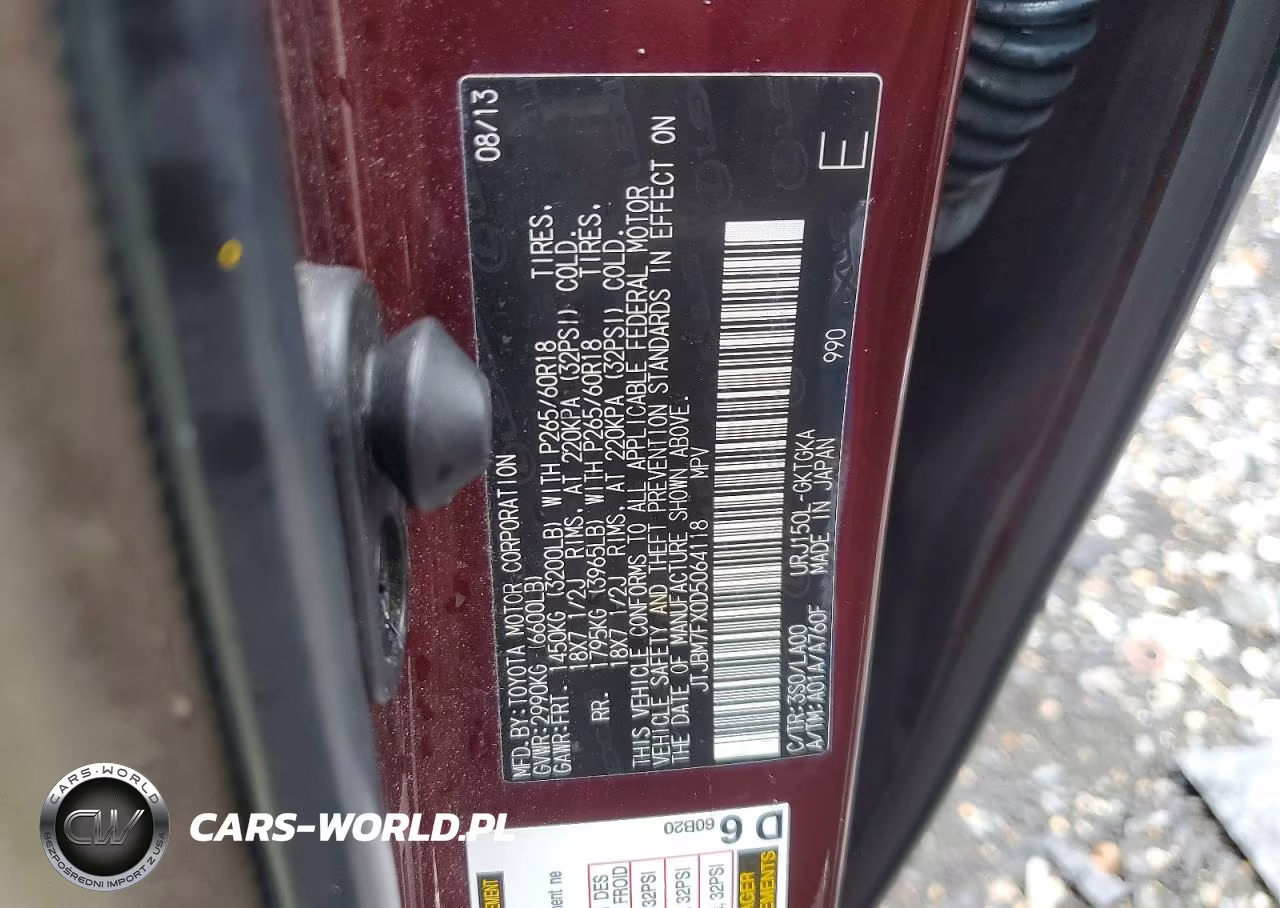 2013 Lexus Gx 460 VIN:JTJBM7FX0D5064118 - 13