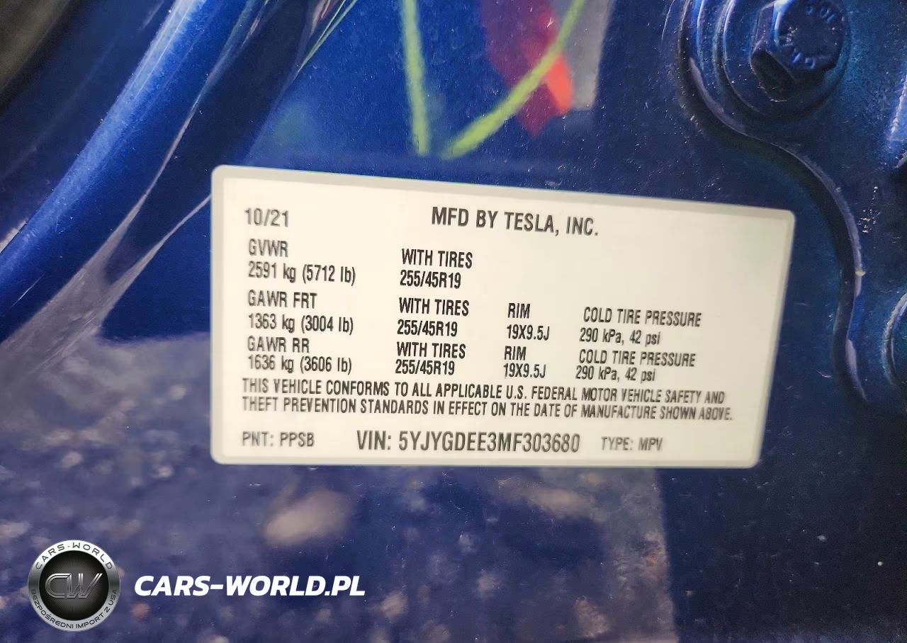 2021 Tesla Model Y VIN:5YJYGDEE3MF303680 - 12