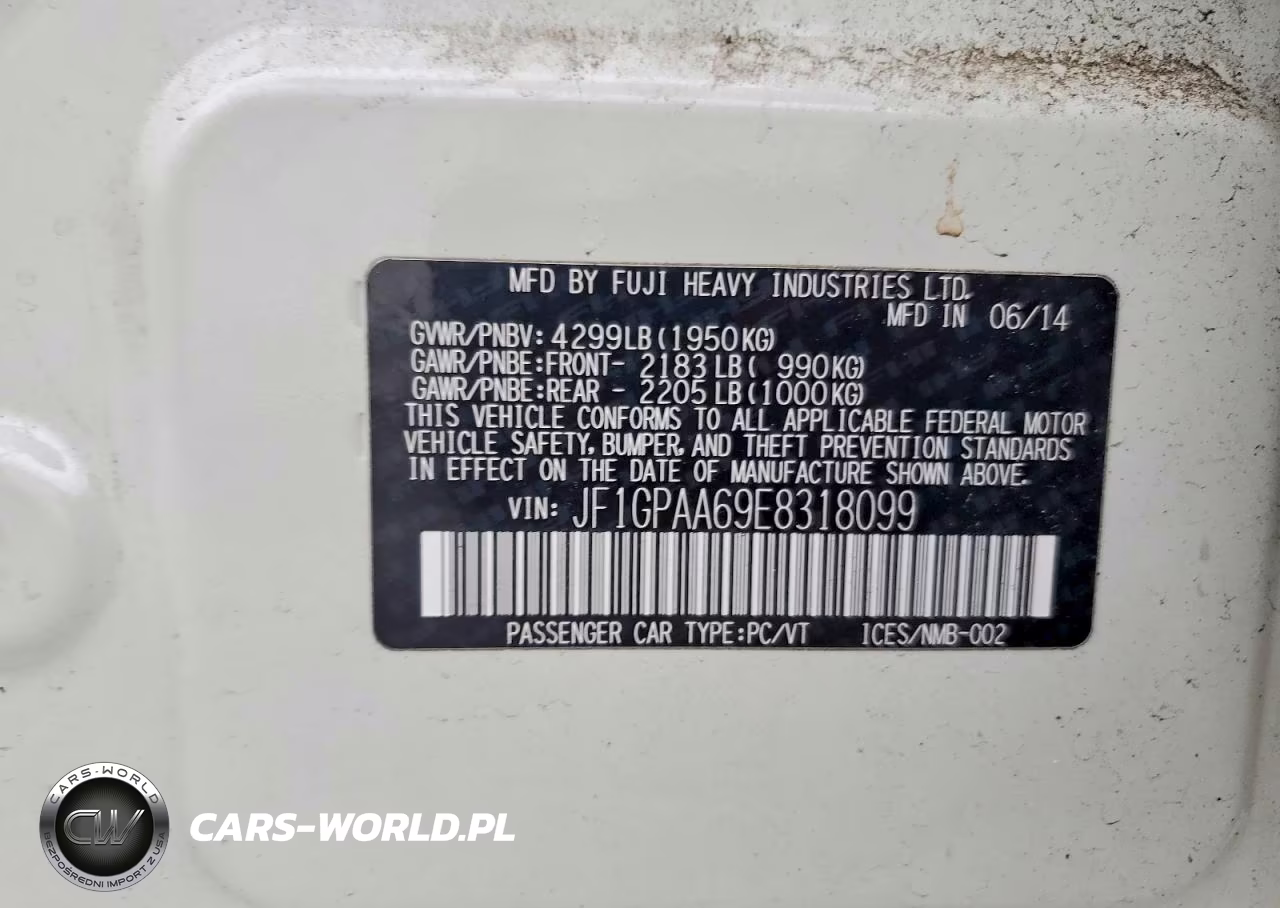 2014 Subaru Impreza VIN:JF1GPAA69E8318099 - 12