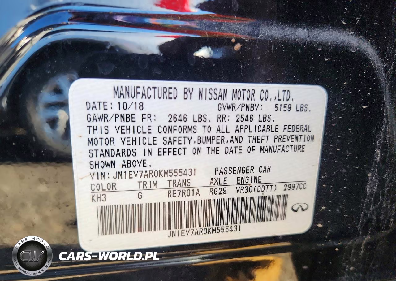 2019 Infiniti Q50 3.0T Sport VIN:JN1EV7AR0KM555431 - 13